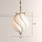 Mara Caged Opal Glass & Brass Small Pendant - fovolighting