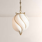 Mara Caged Opal Glass & Brass Small Pendant - fovolighting
