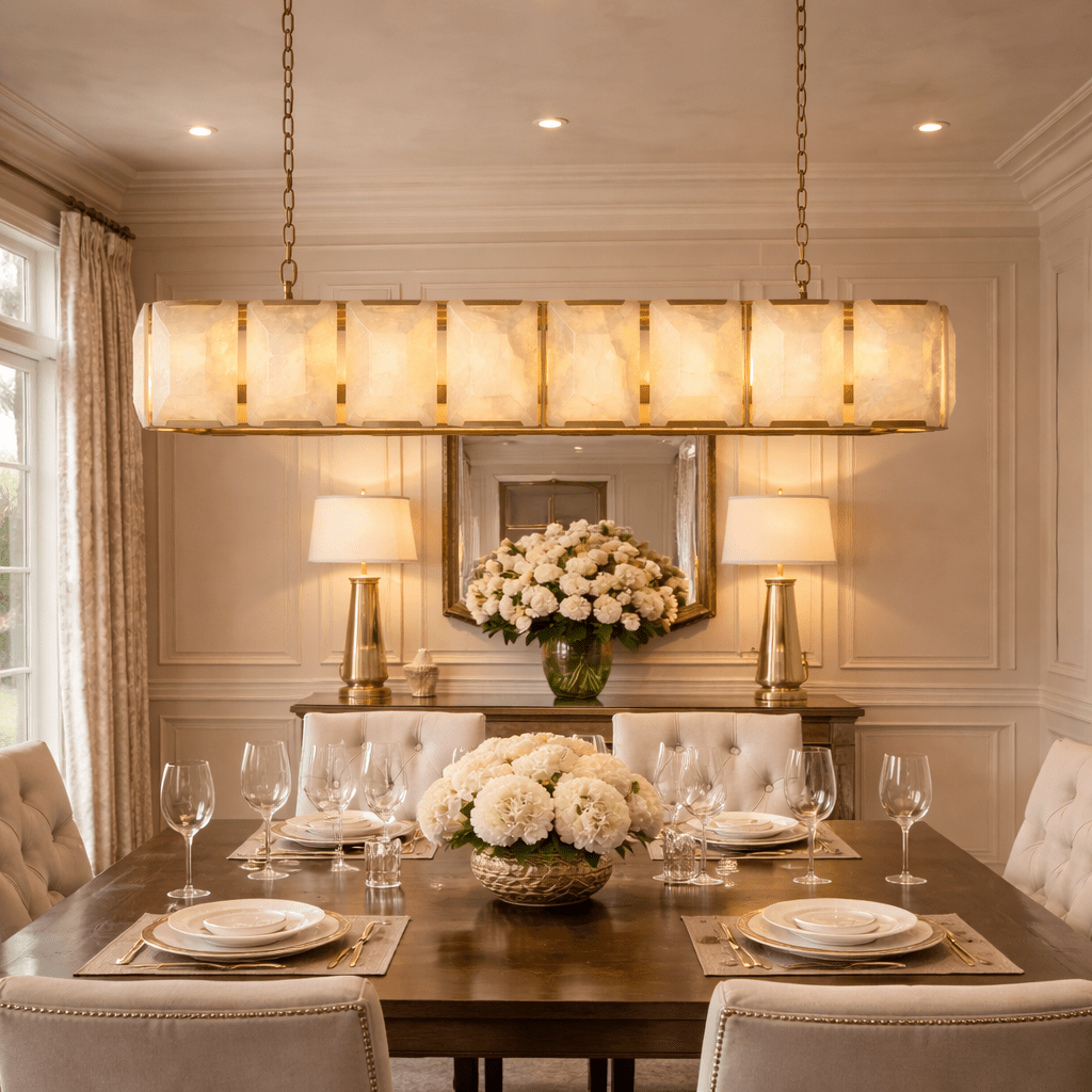 Marlow Calcite Rectangular Chandelier - fovolighting
