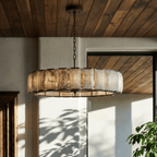 Marlow Calcite Round Chandelier with Natural Alabaster Stone Shades - fovolighting