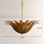 Matilde Palm Leaf & Brass Pendant - fovolighting