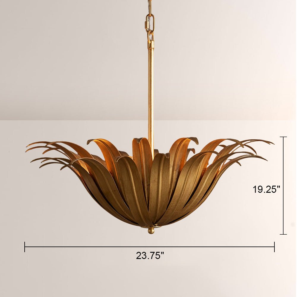 Matilde Palm Leaf & Brass Pendant - fovolighting
