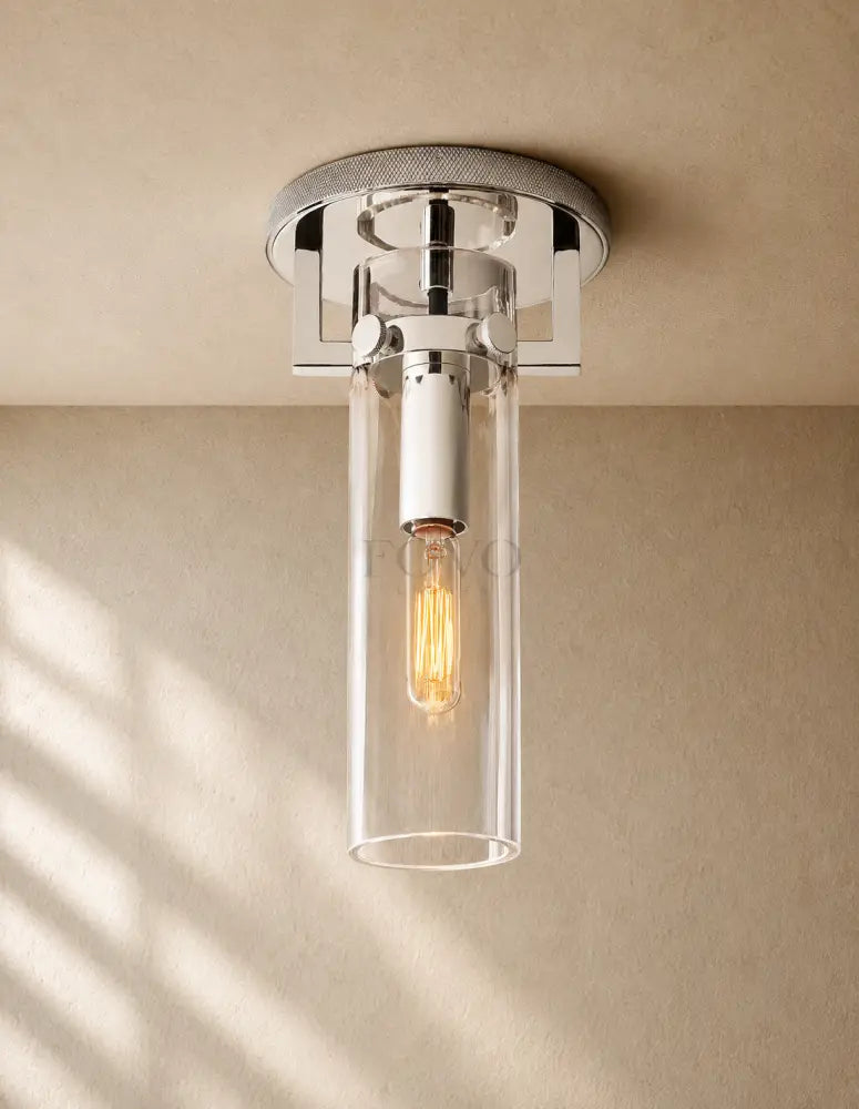 Mechanical Glass Cylinder Flushmount