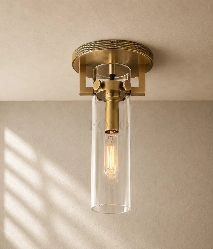 Mechanical Glass Cylinder Flushmount