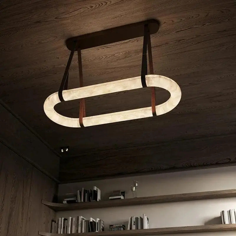 JC Circle Alabaster Chandelier
