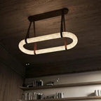 JC Circle Alabaster Chandelier