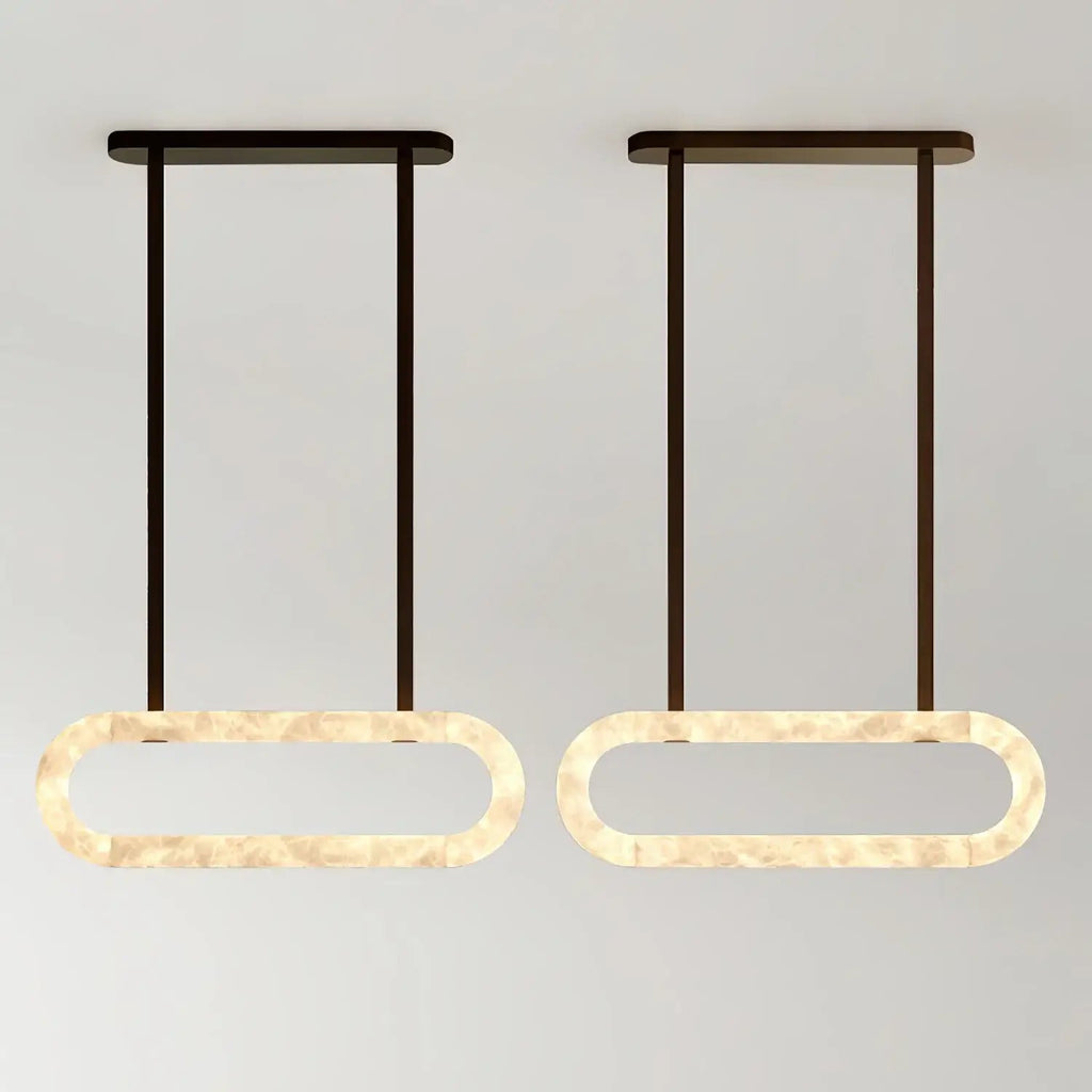 JC Circle Alabaster Chandelier