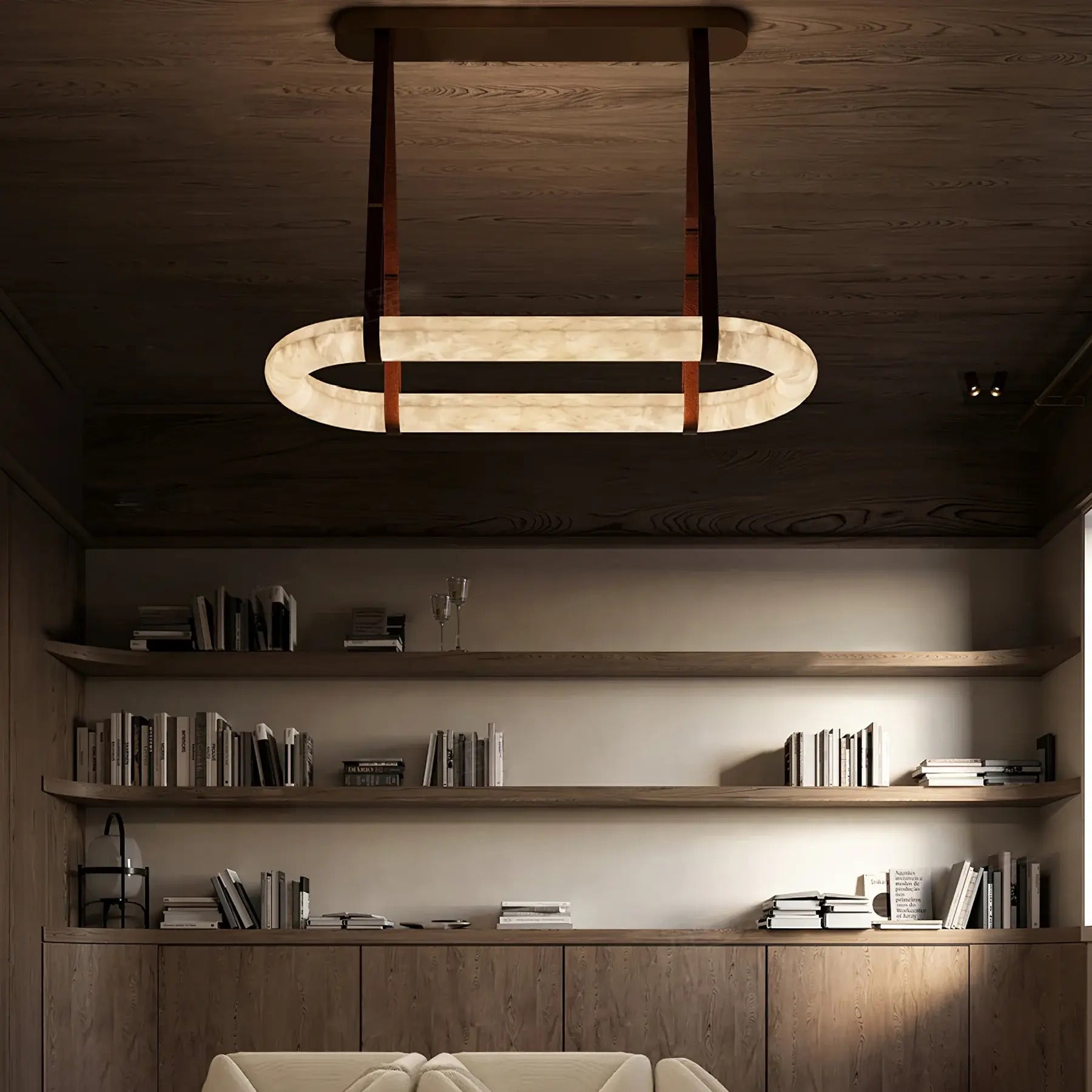 JC Circle Alabaster Chandelier