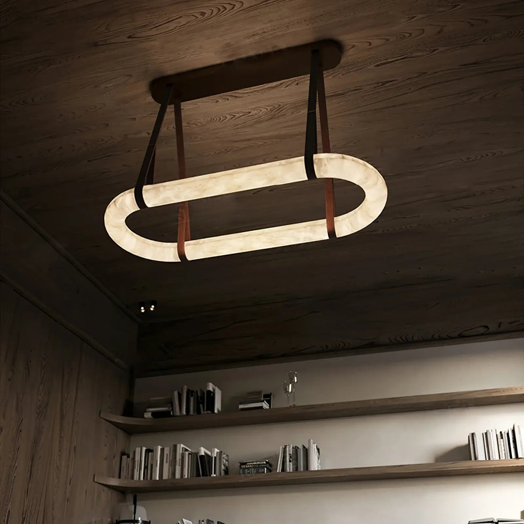 JC Circle Alabaster Chandelier