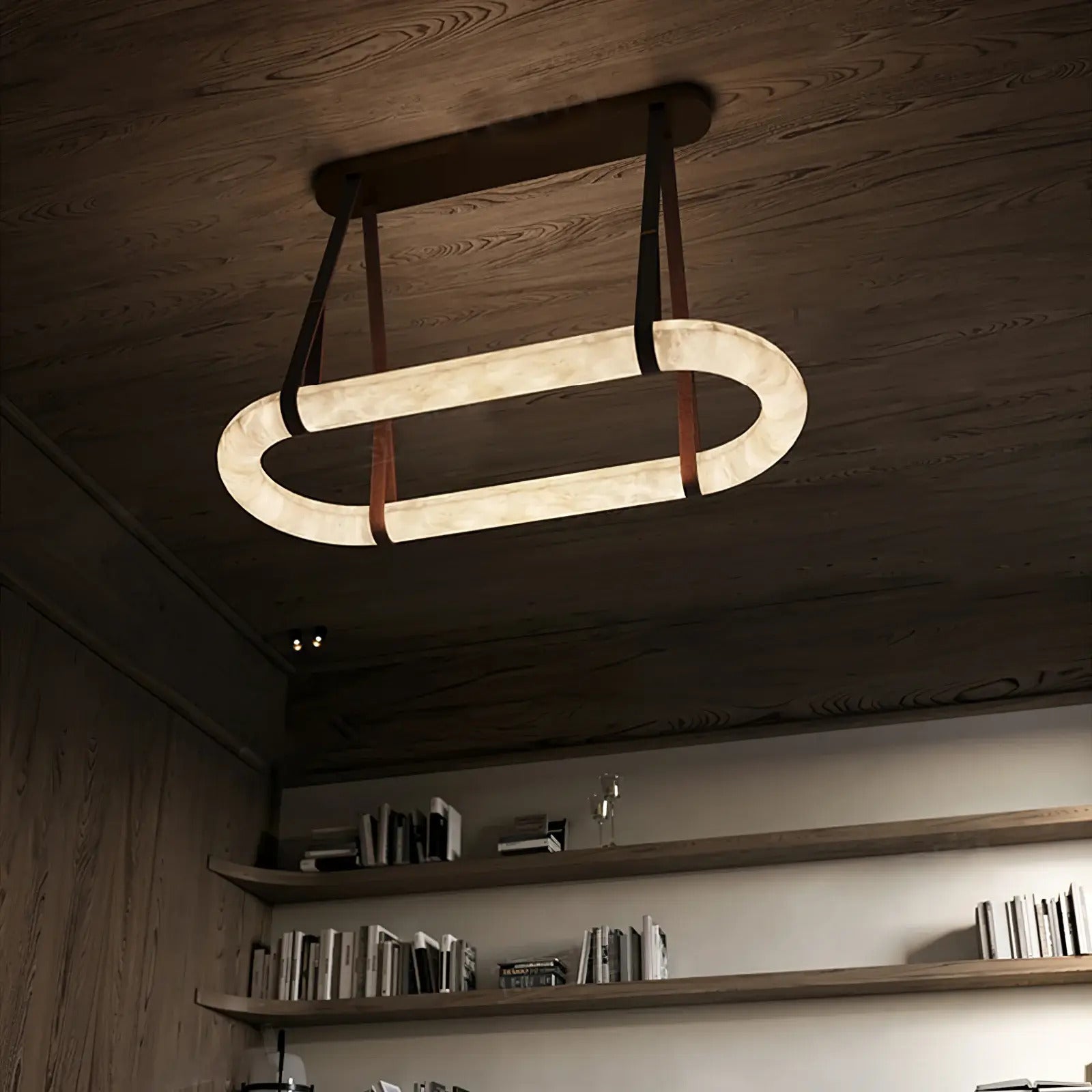 JC Circle Alabaster Chandelier