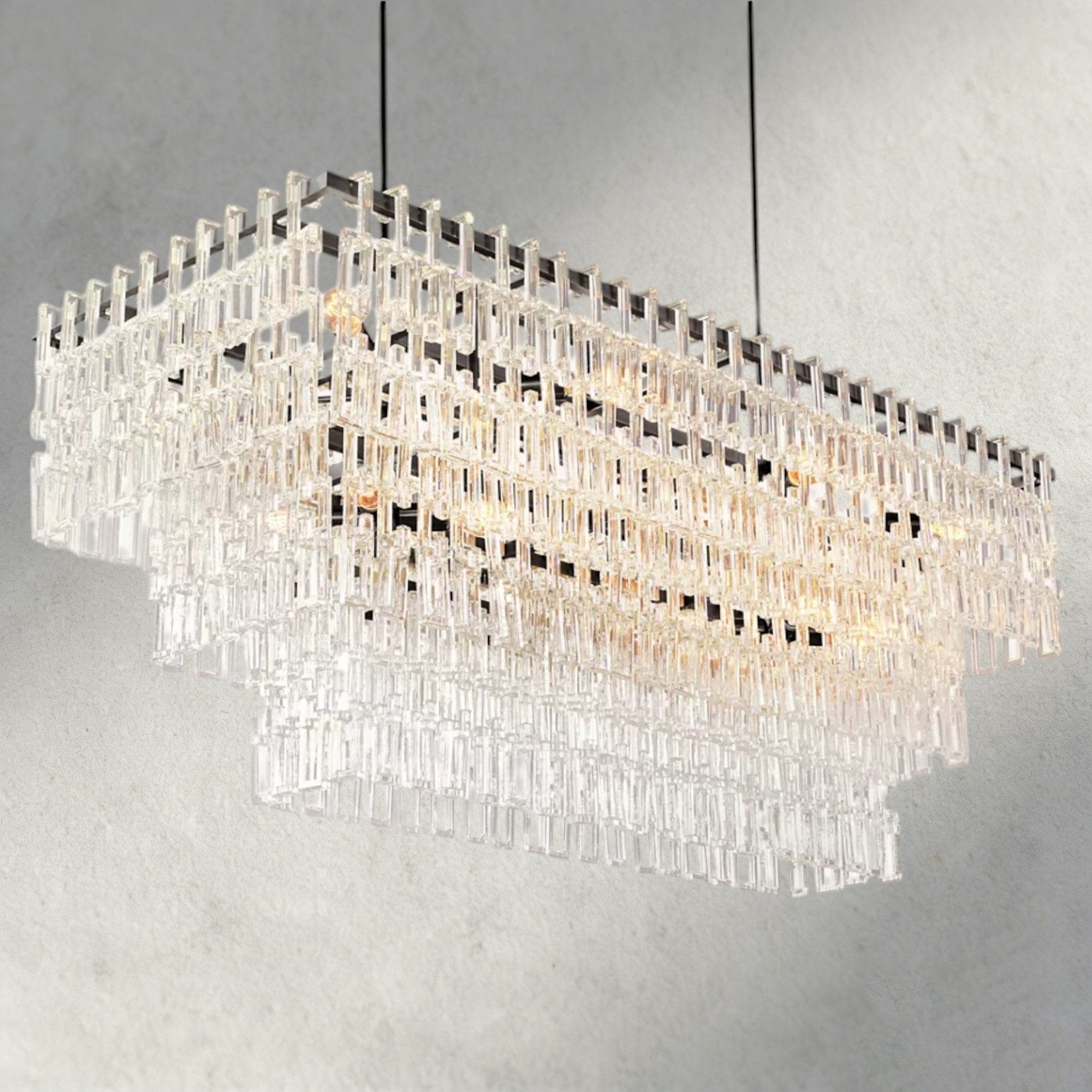 Merlyna Tiered Rectangular Chandelier 60", 72" - fovolighting