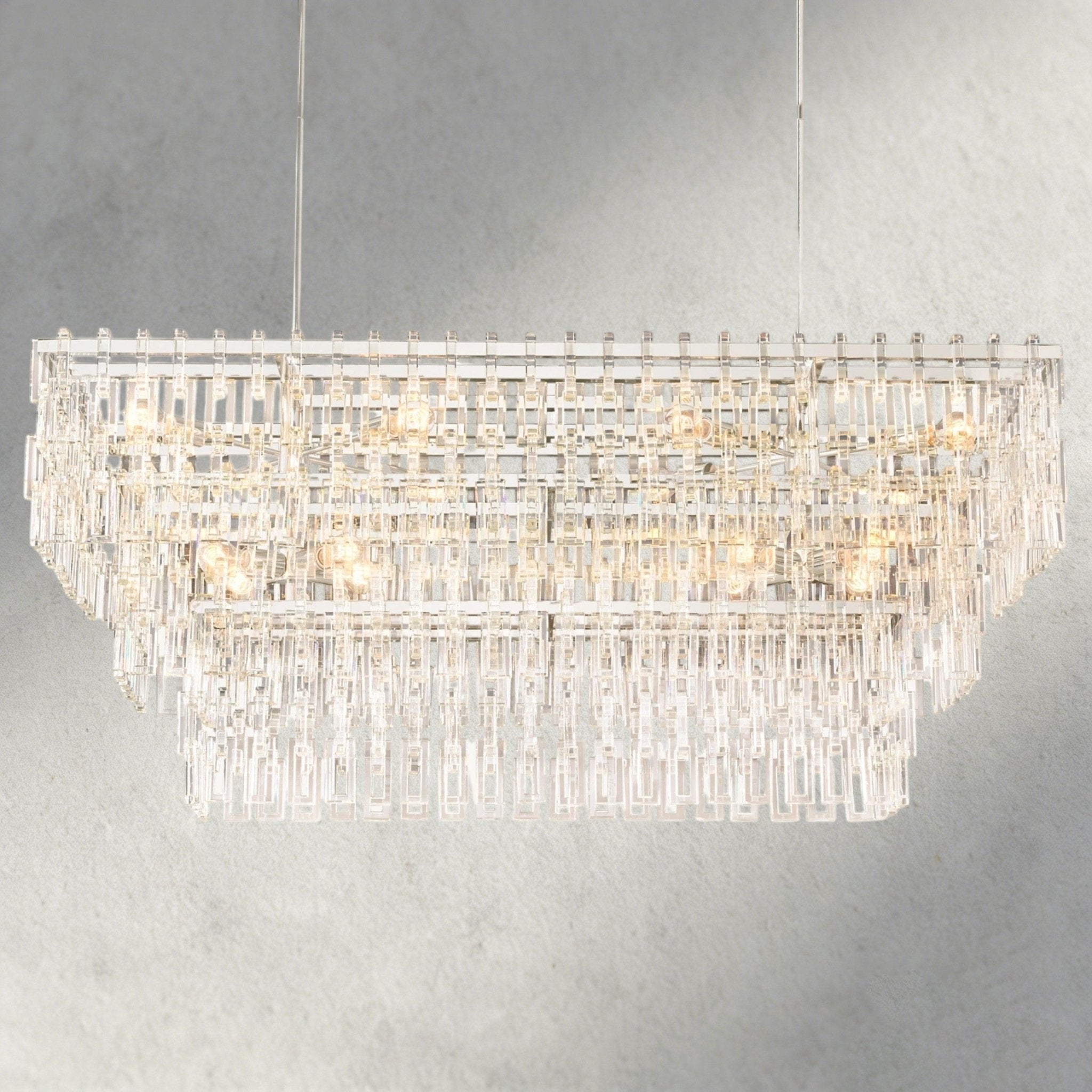 Merlyna Tiered Rectangular Chandelier 60", 72" - fovolighting