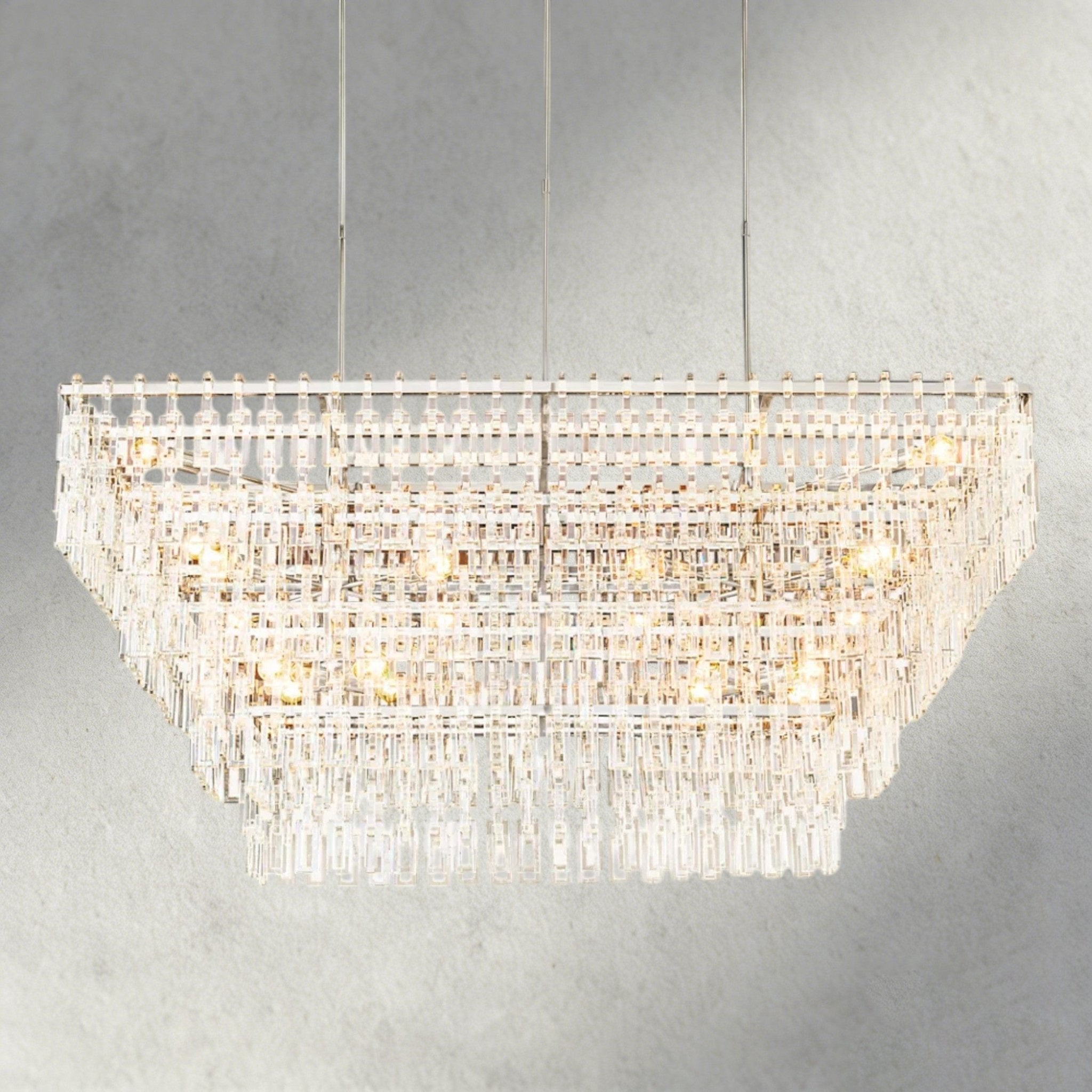 Merlyna Tiered Rectangular Chandelier 60", 72" - fovolighting