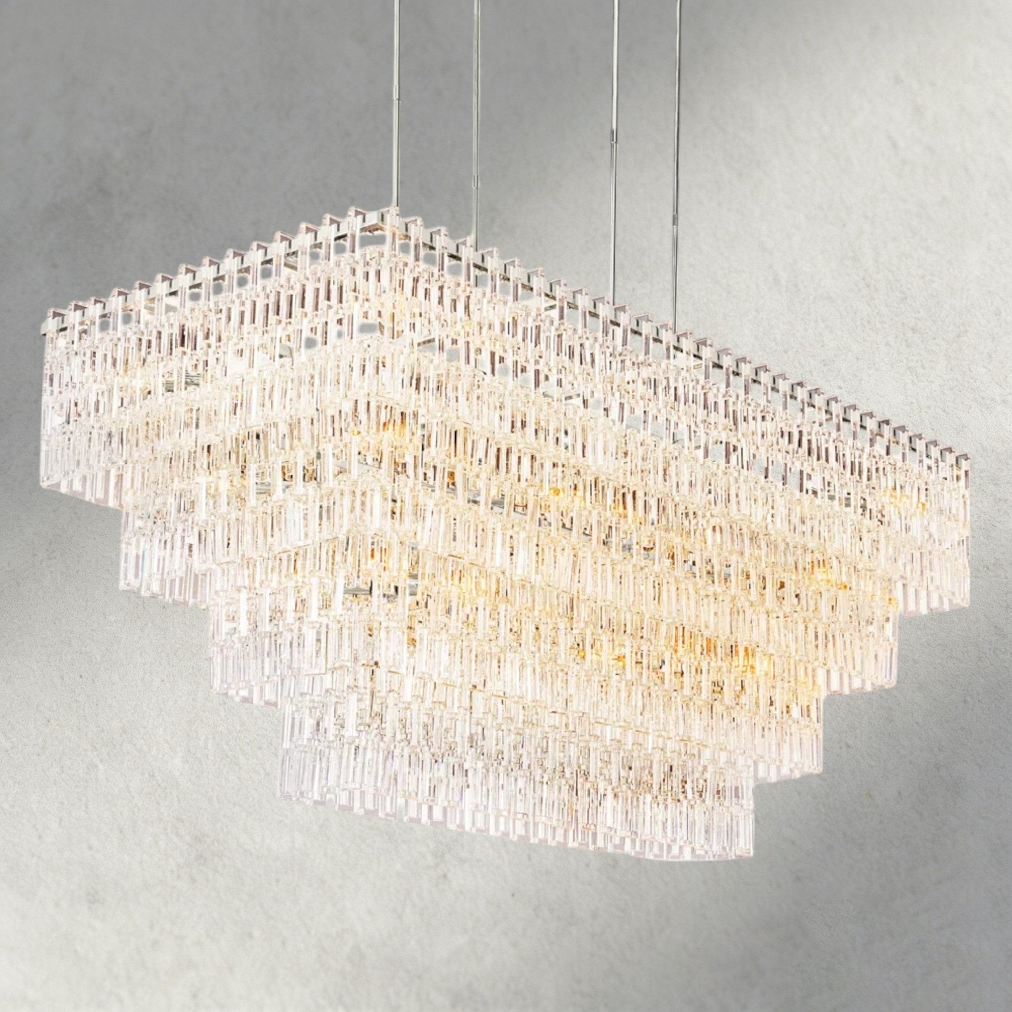 Merlyna Tiered Rectangular Chandelier 60", 72" - fovolighting