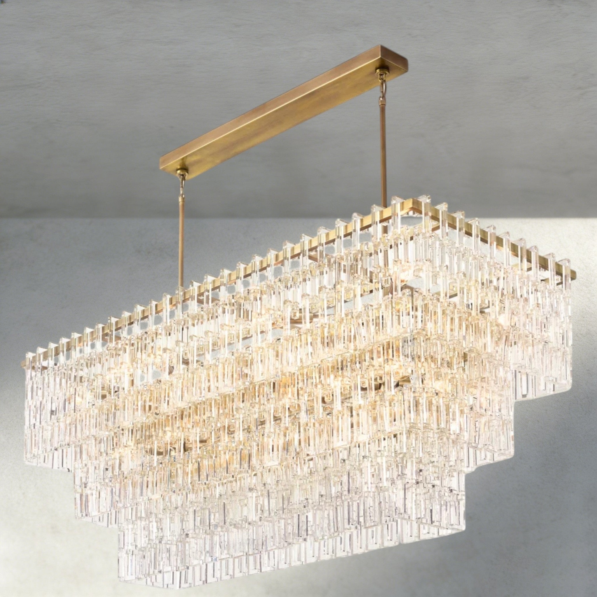 Merlyna Tiered Rectangular Chandelier 60", 72" - fovolighting