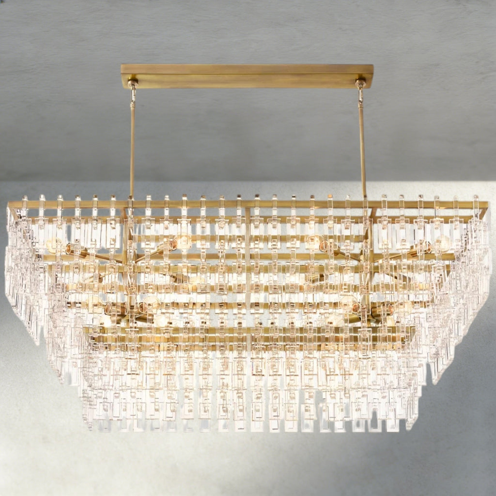 Merlyna Tiered Rectangular Chandelier 60", 72" - fovolighting