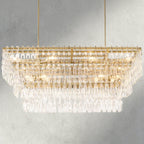 Merlyna Tiered Rectangular Chandelier 60", 72" - fovolighting
