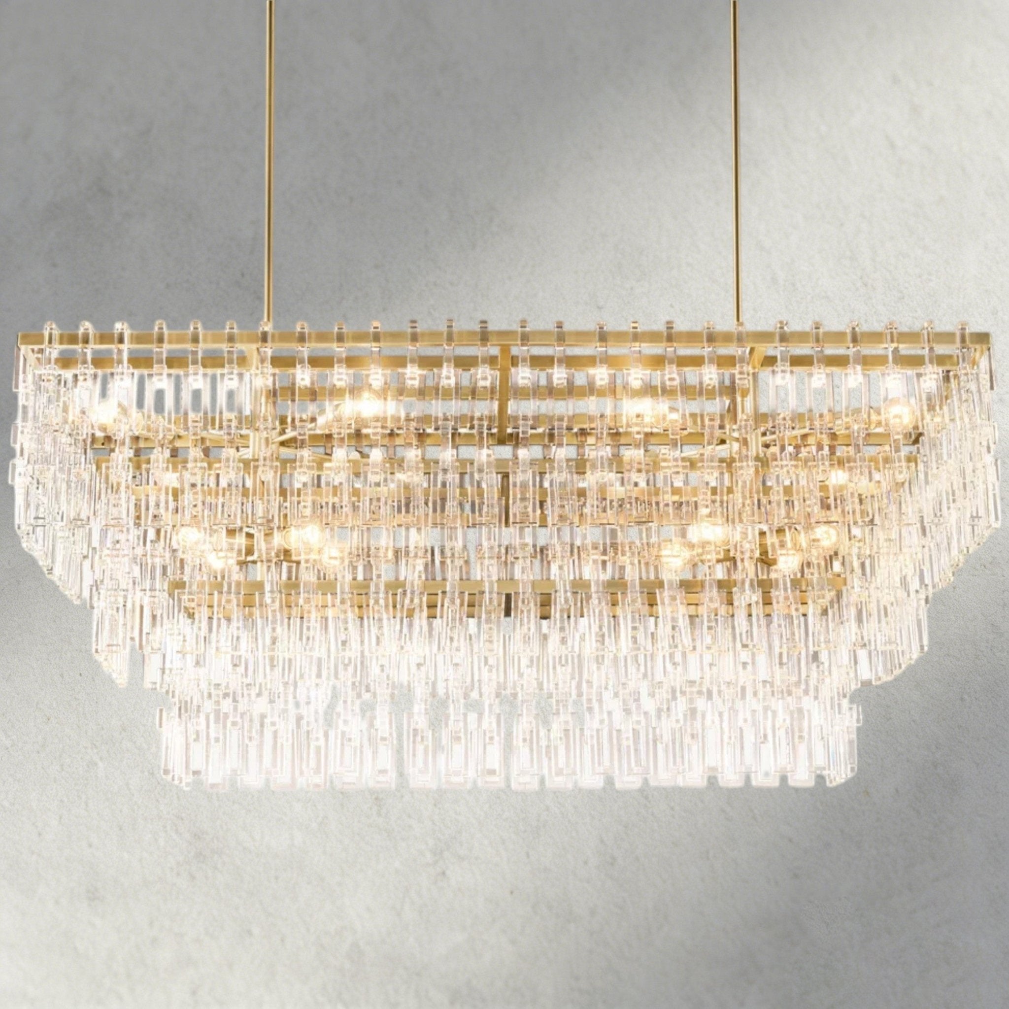 Merlyna Tiered Rectangular Chandelier 60", 72" - fovolighting