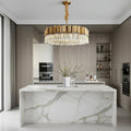 Milano Brushed Gold Crystal Chandelier - fovolighting