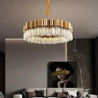Milano Brushed Gold Crystal Chandelier - fovolighting