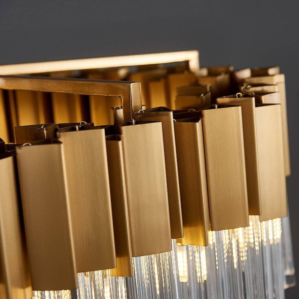 Milano Brushed Gold Crystal Chandelier - fovolighting