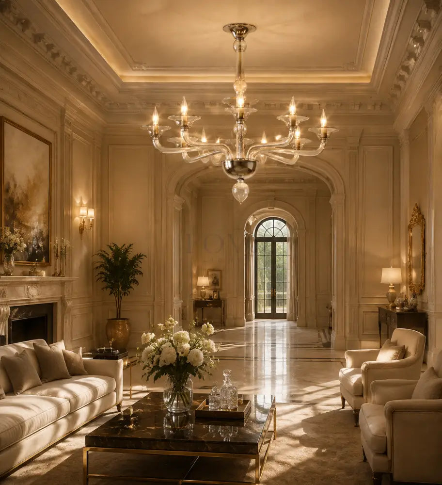 Mirellan Smoke Glass Round Chandelier