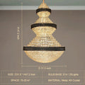 Modern Black Iron Crystal Chandelier For Foyer Staircase Luxurious Design Ceiling Light Fixture - fovolighting