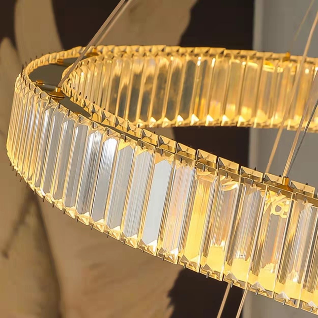 Modern Front Entryway Chandelier 5/6/7 Rings Crystal Gold/ Chrome Finish Ceiling Lamp - fovolighting