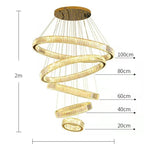 Modern Front Entryway Chandelier 5/6/7 Rings Crystal Gold/ Chrome Finish Ceiling Lamp - fovolighting