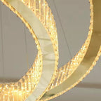 Modern Front Entryway Chandelier 5/6/7 Rings Crystal Gold/ Chrome Finish Ceiling Lamp - fovolighting