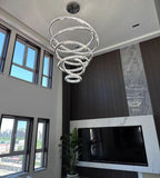 Modern Front Entryway Chandelier 5/6/7 Rings Crystal Gold/ Chrome Finish Ceiling Lamp - fovolighting