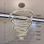 Modern Front Entryway Chandelier 5/6/7 Rings Crystal Gold/ Chrome Finish Ceiling Lamp - fovolighting