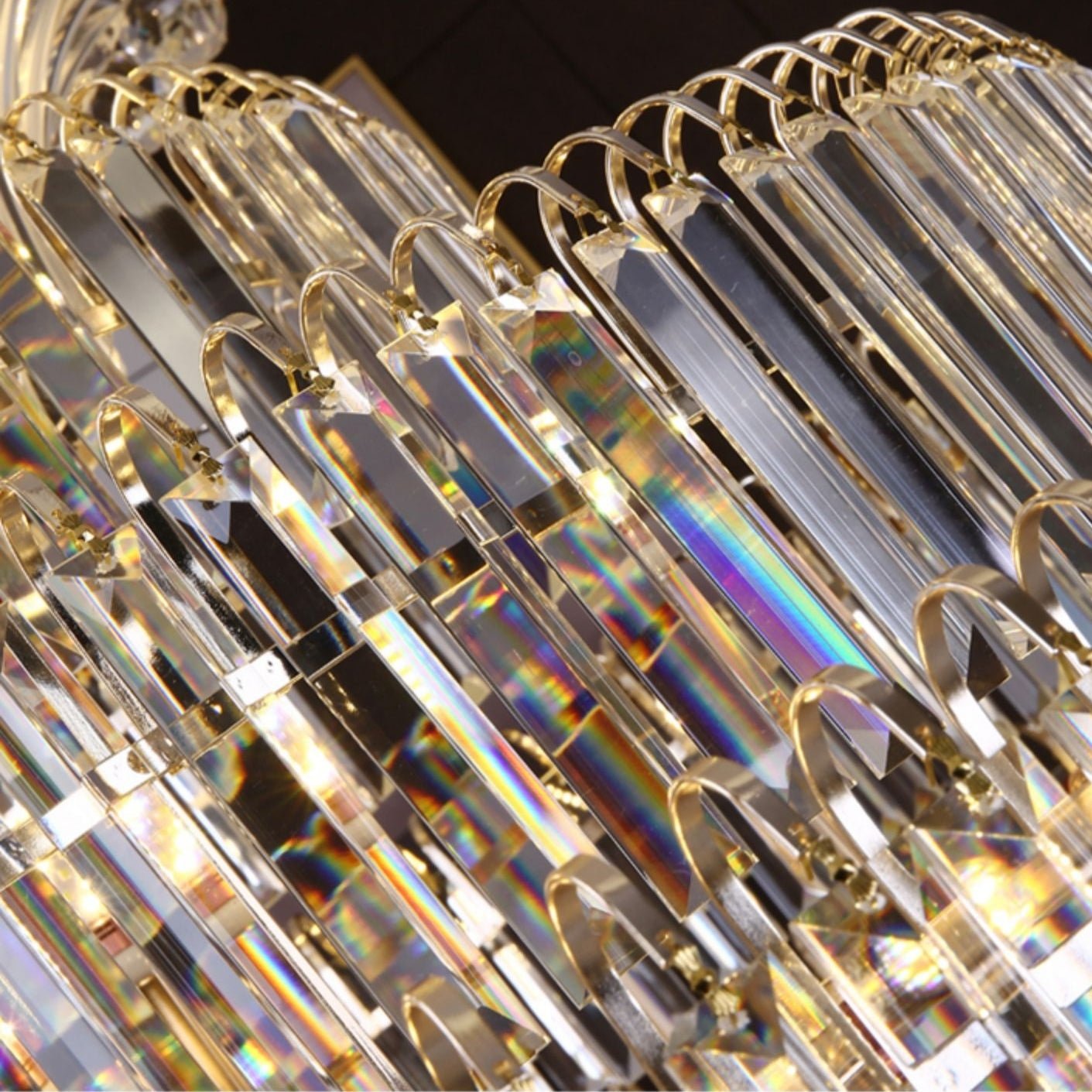 Modern Gold Foyer Extra Large Crystal Chandeliers Round Luxury Ceiling Light Fixture For Hall Entrance - fovolighting