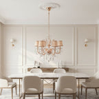 Modern Gold K9 Crystal Flush Mount Chandelier – 6 Light, E12 Base - fovolighting