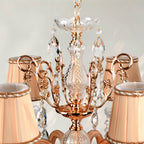Modern Gold K9 Crystal Flush Mount Chandelier – 6 Light, E12 Base - fovolighting