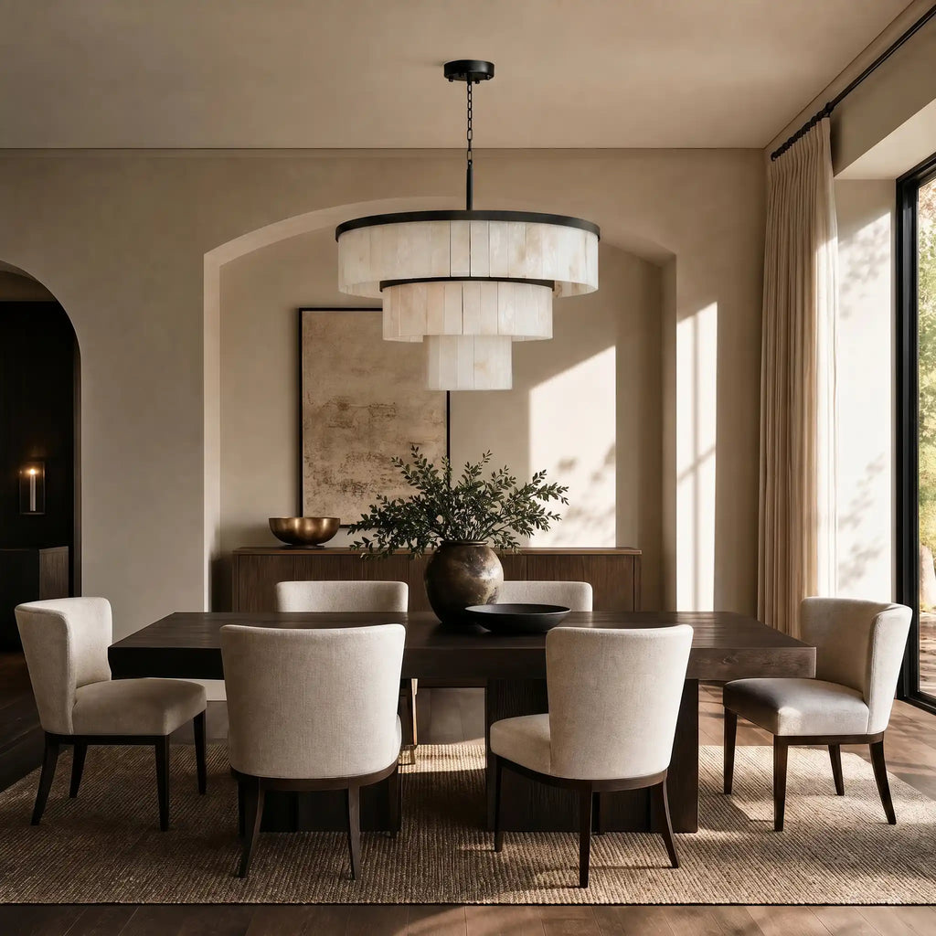 Modern Nature Alabaster 3 Tier Chandelier