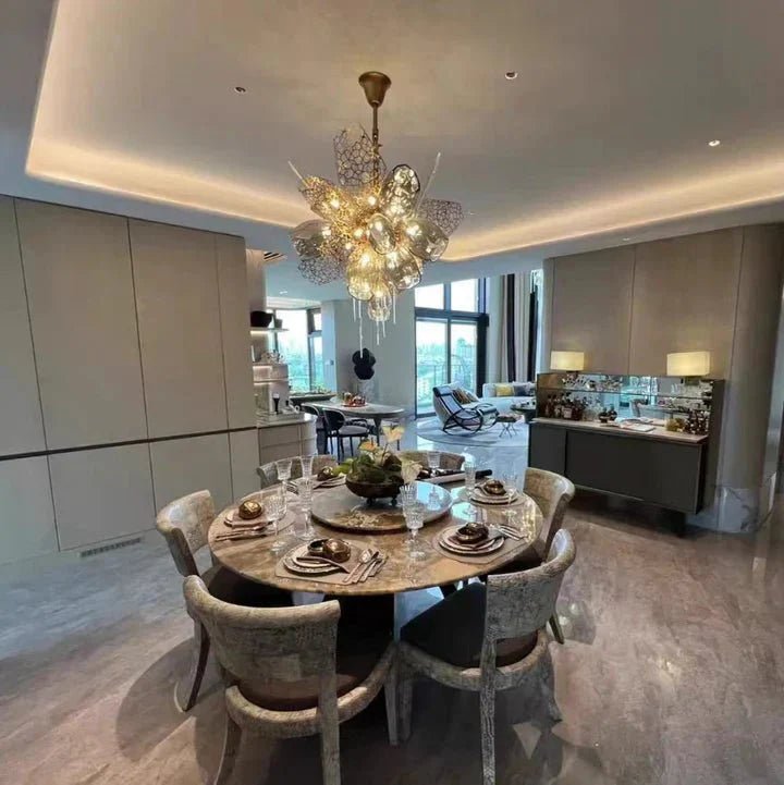 Modern Wine Glass Shape Chandelier Italian Light Luxury Light Fixture for Dining Room/Living Room - fovolighting