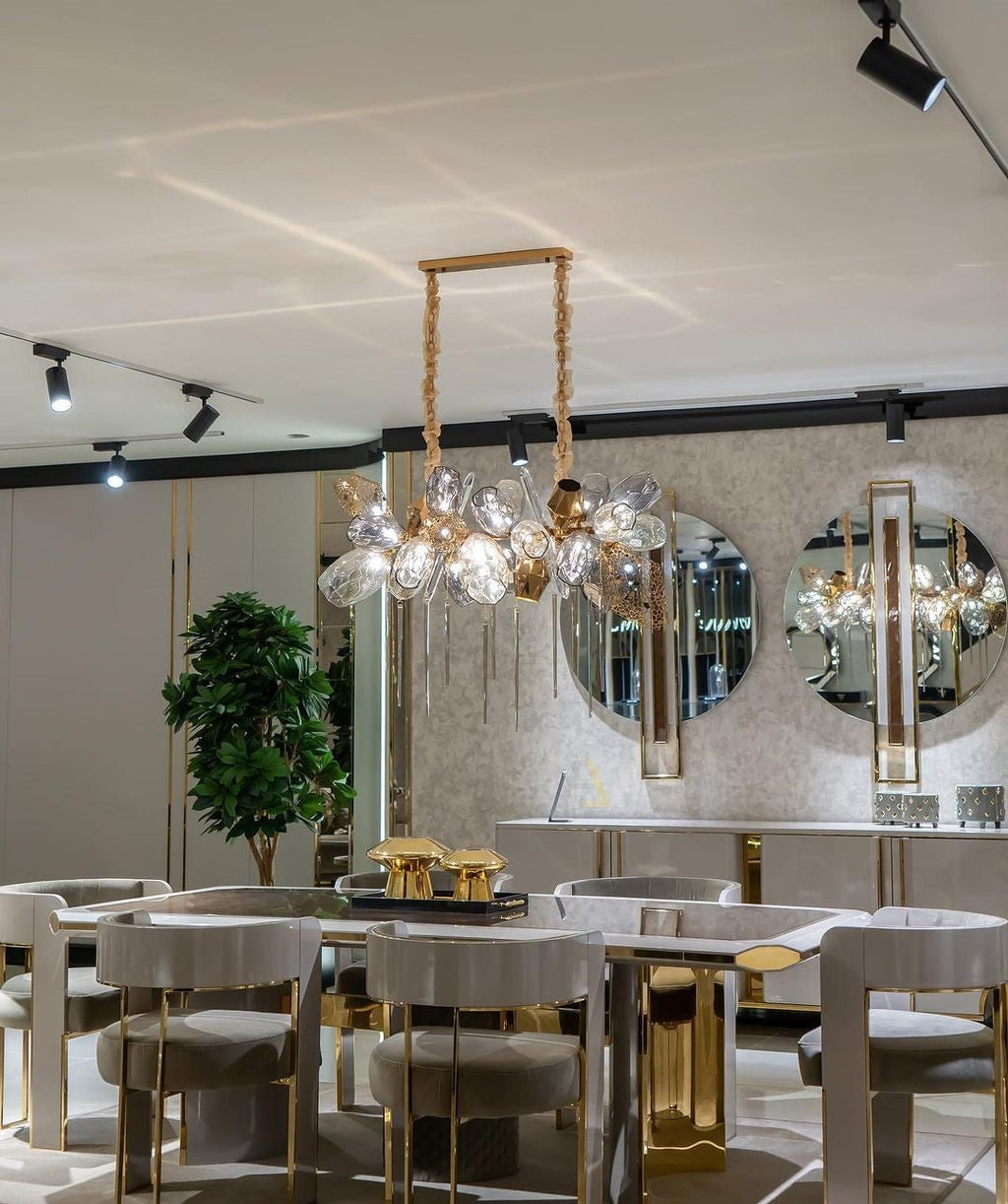 Modern Wine Glass Shape Chandelier Italian Light Luxury Light Fixture for Dining Room/Living Room - fovolighting