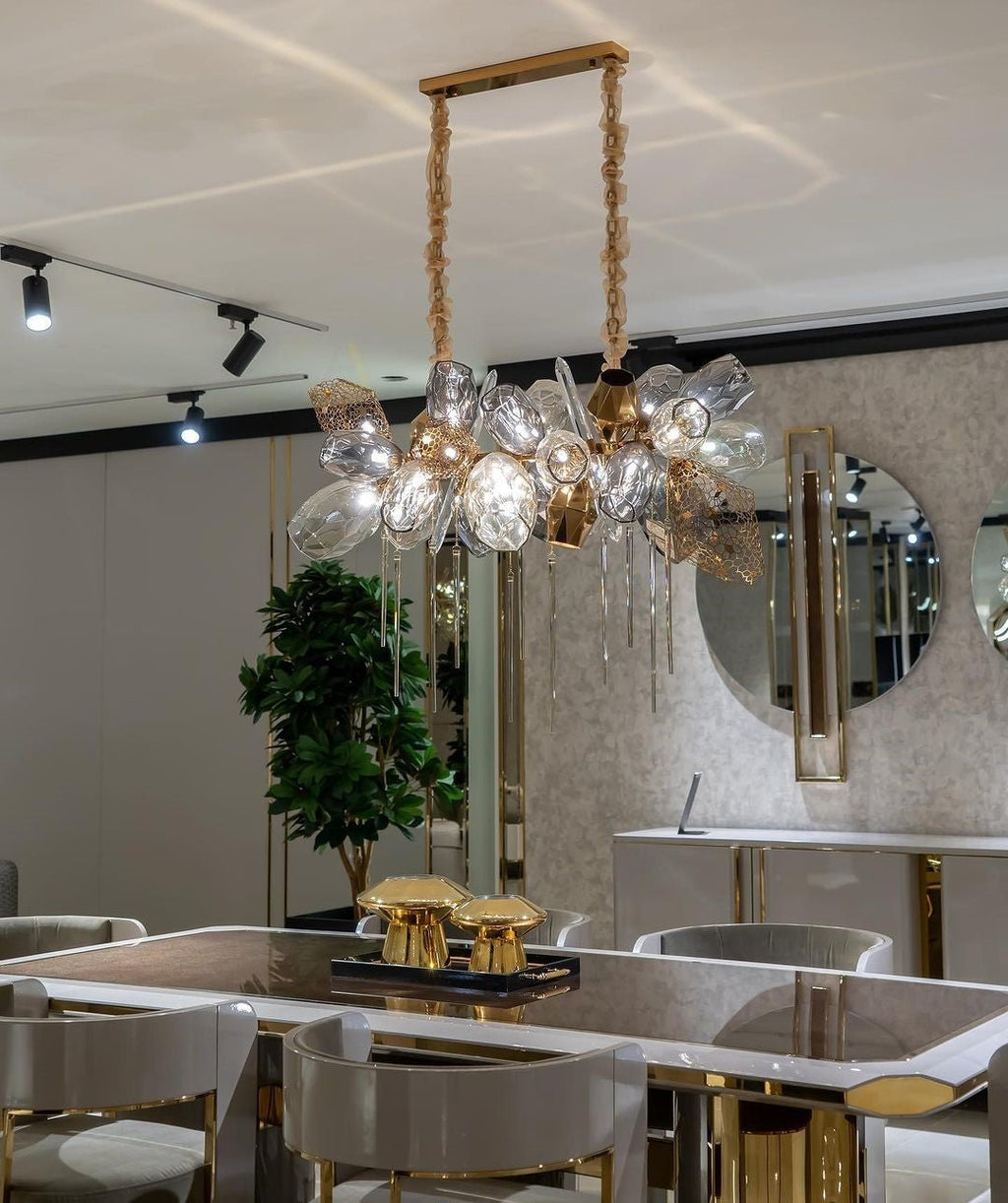 Modern Wine Glass Shape Chandelier Italian Light Luxury Light Fixture for Dining Room/Living Room - fovolighting