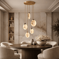 Moonshade 5 - Light Marble Chandelier - fovolighting