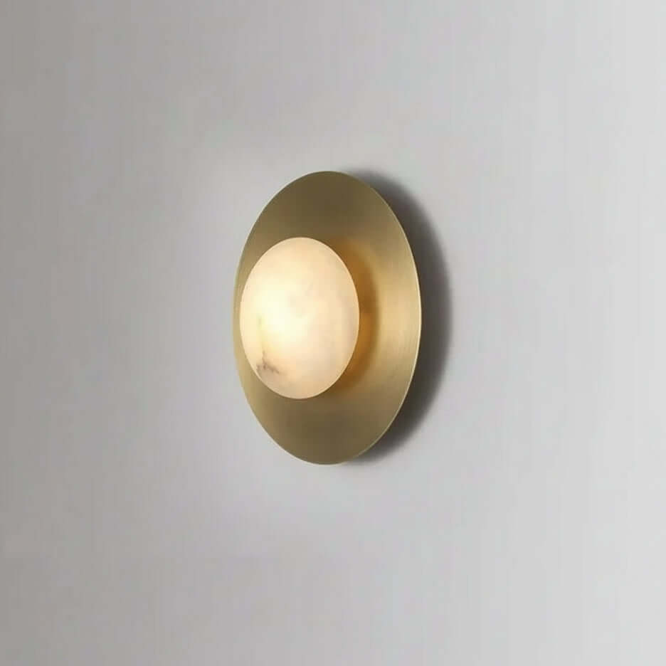 Moonshade Brass & Marble Sconce - fovolighting