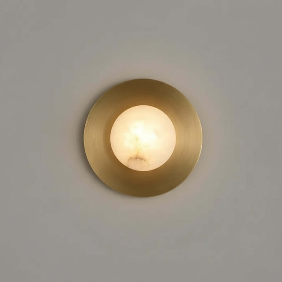 Moonshade Brass & Marble Sconce - fovolighting