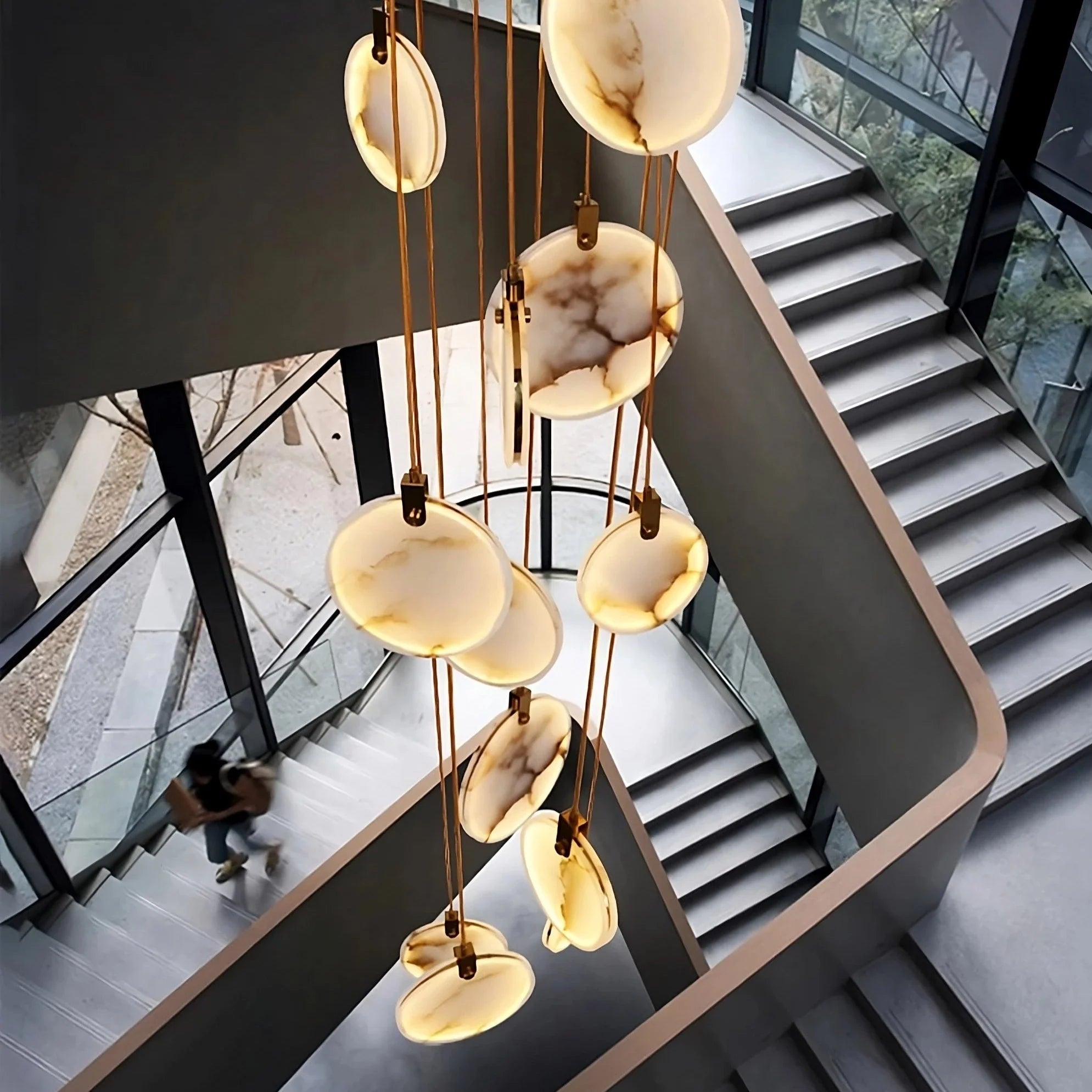 Moonshade Marble Disc Chandelier - fovolighting