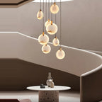 Moonshade Marble Disc Chandelier - fovolighting