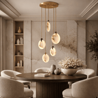 Moonshade Marble Disc Chandelier - fovolighting