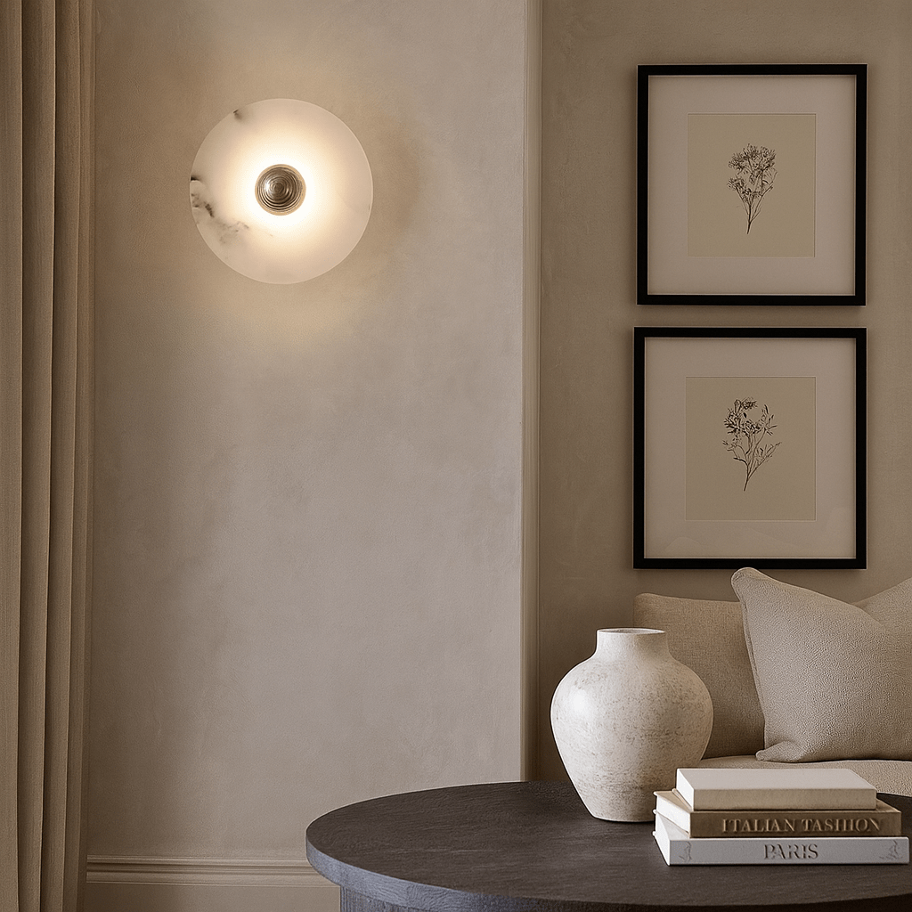 Moonshade Marble Disc Wall Sconce - fovolighting