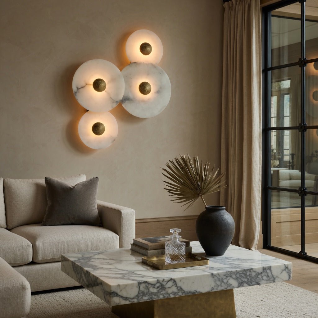 Moonshade Marble Disc Wall Sconce - fovolighting