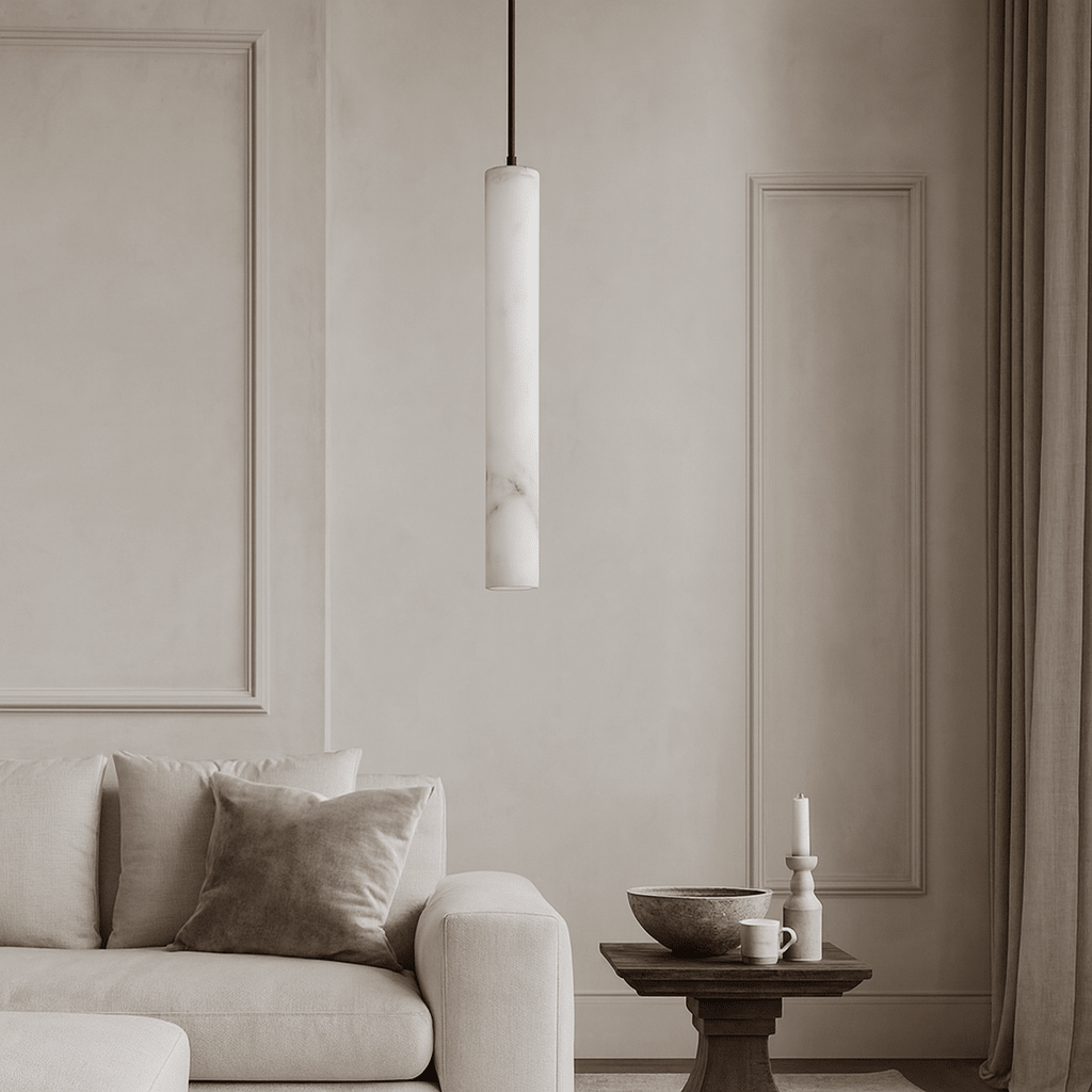 Moonshade Natural Marble LED Pendant - fovolighting