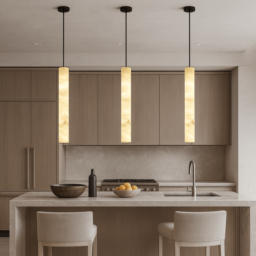 Moonshade Natural Marble LED Pendant - fovolighting