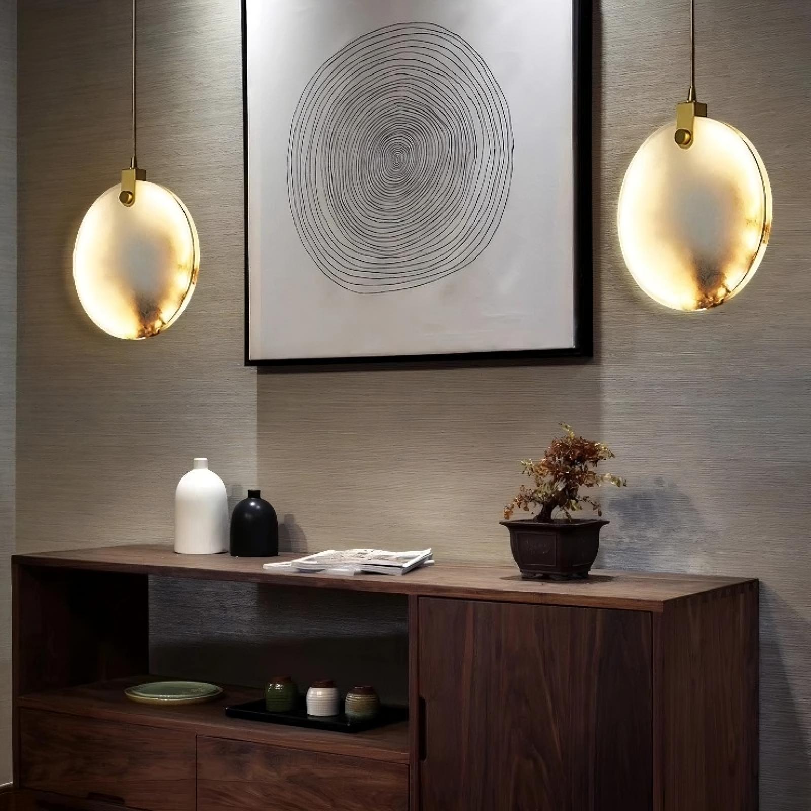 Moonshade Natural Marble Pendant Light - fovolighting